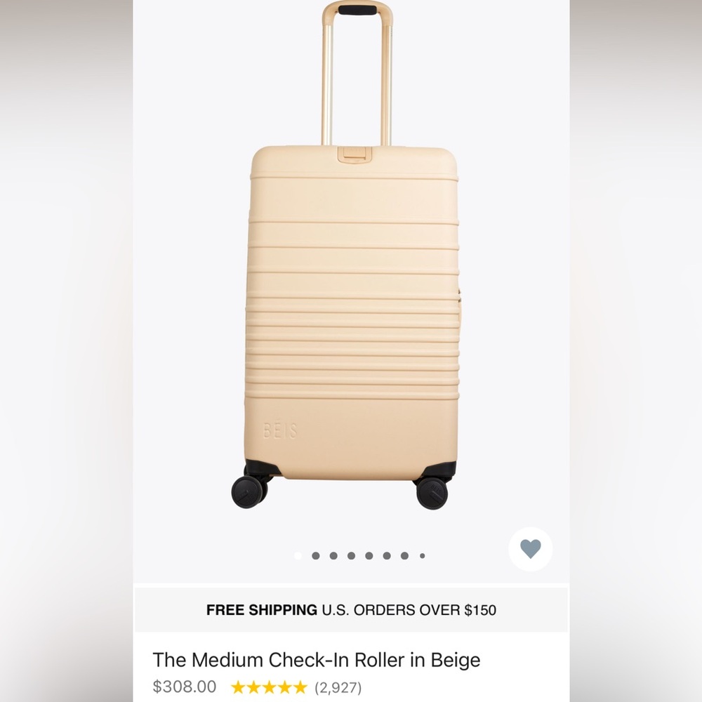 BEIS medium check in roller 26” in beige